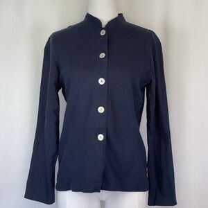 Islander Navy Linen Blend Work Shirt